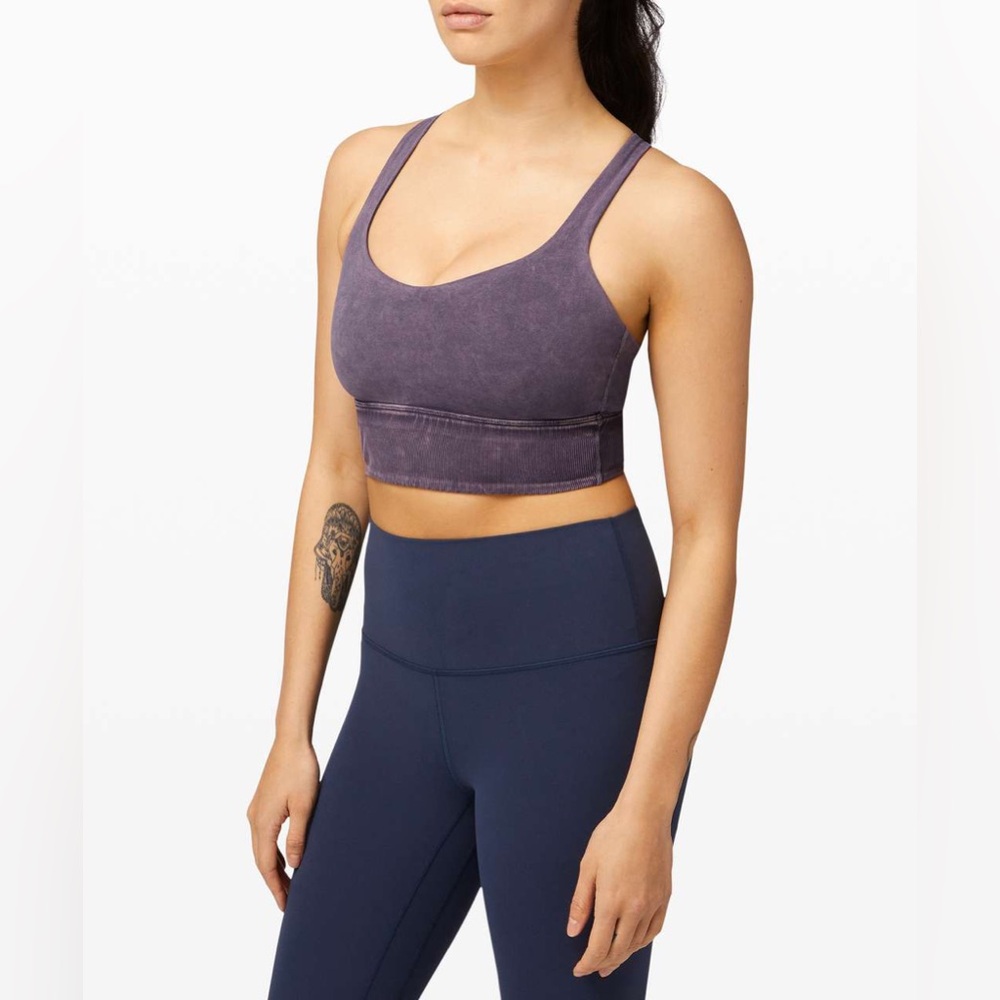 Lululemon Free To Be Bra Long Line Rib Sports Bra Yoga Workout Athletic Sz 4
